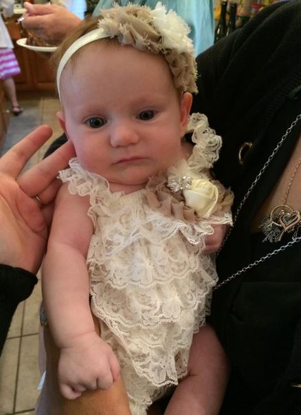 Costume change, post-baptism. Is this not the cutest outfit in the world?